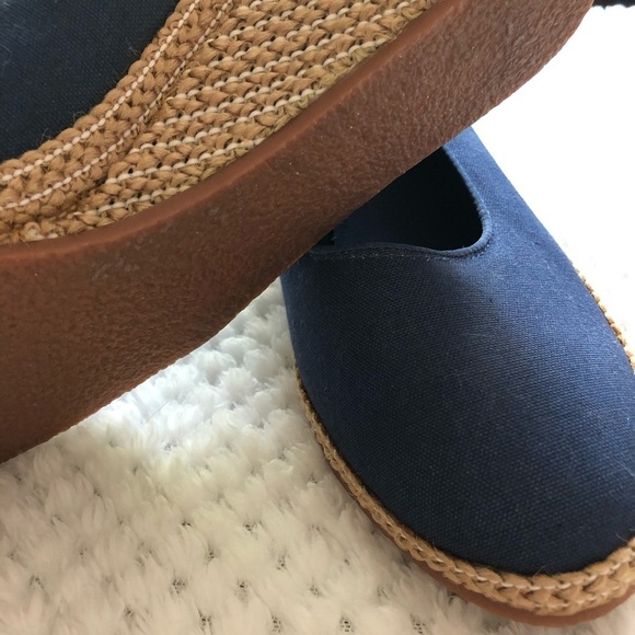 🎄 Deacon navy blue shoes, closed toe wedge SZ  8 1/2 - Picture 5 of 11